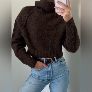 Zara Cozy Brown Turtleneck Sweater